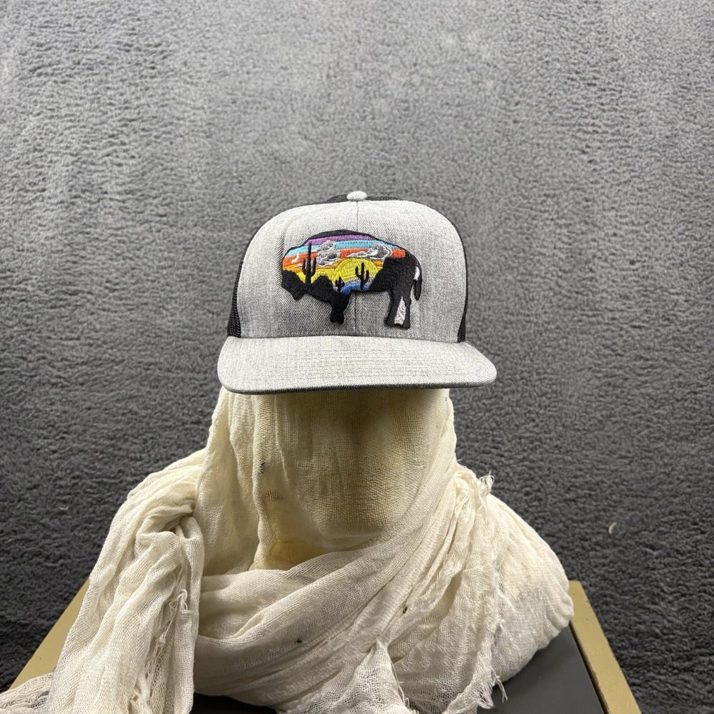 Richardson Hat Men One Size Adjustable Acrylic Wool Blend Buffalo Flatbill Truck